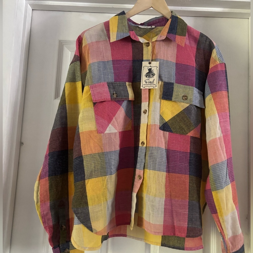 Easel Plaid Button Down Collar Shirt NWT - Picture 5 of 5